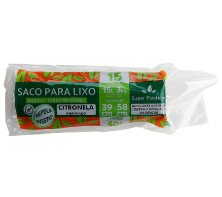 Saco de lixo em rolo Citronela