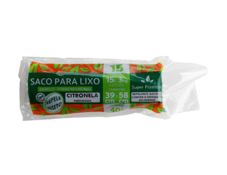 Saco de lixo em rolo Citronela